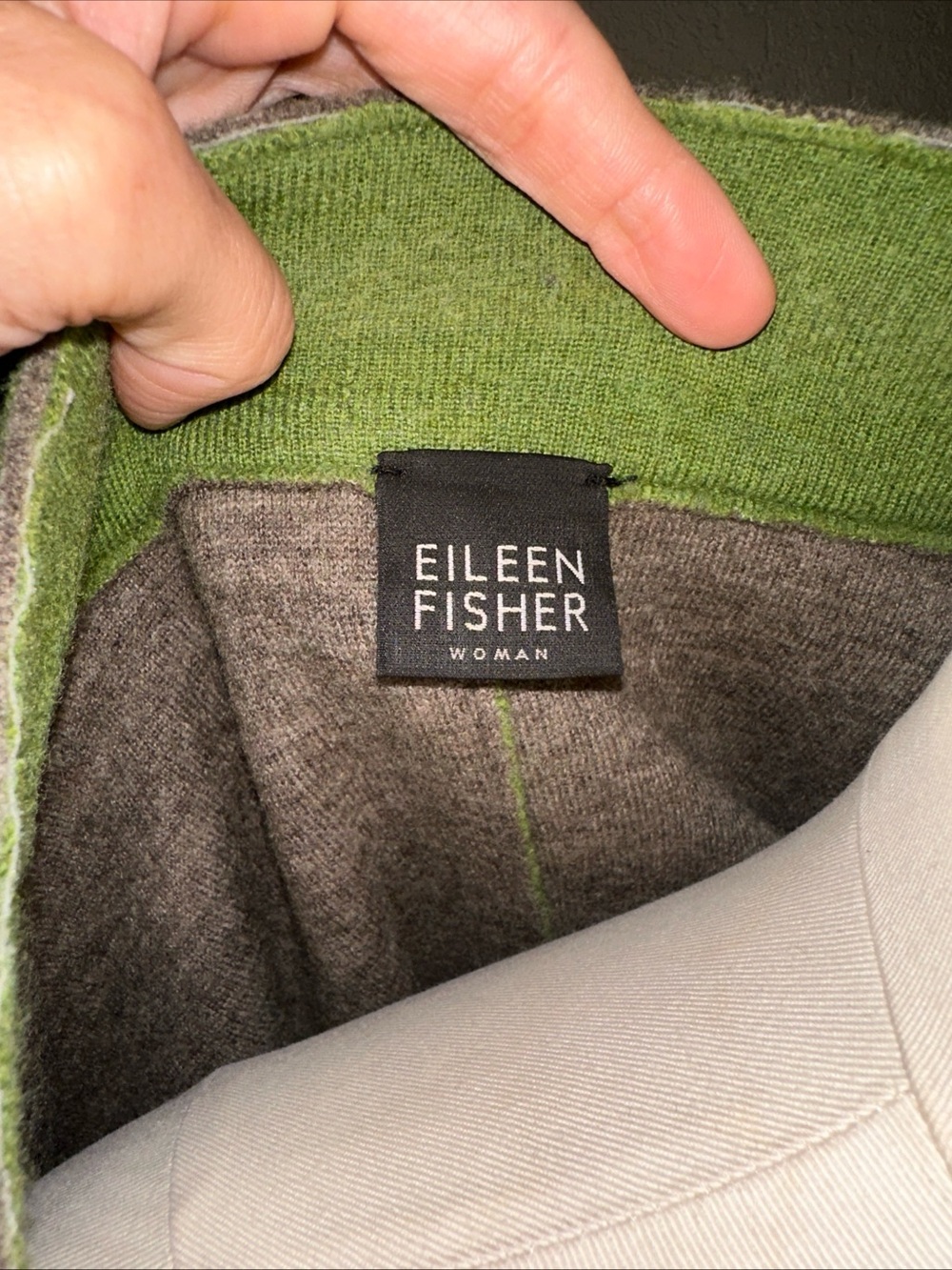 Eileen Fisher Woman Green Merino Wool Jacket 96% Wool Button Front Pockets 2X - Picture 6 of 11